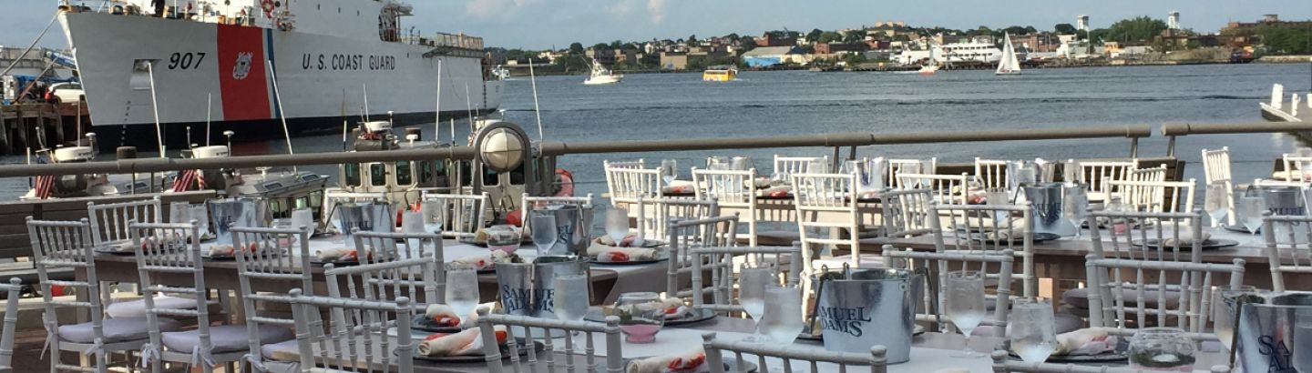 Coast Guard Vessel docked at Boston MA waterfront makes Battery Wharf Hotel a top wedding event venue in New England