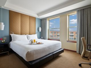 Waterview bedroom hotel suite on Boston Harbor 2